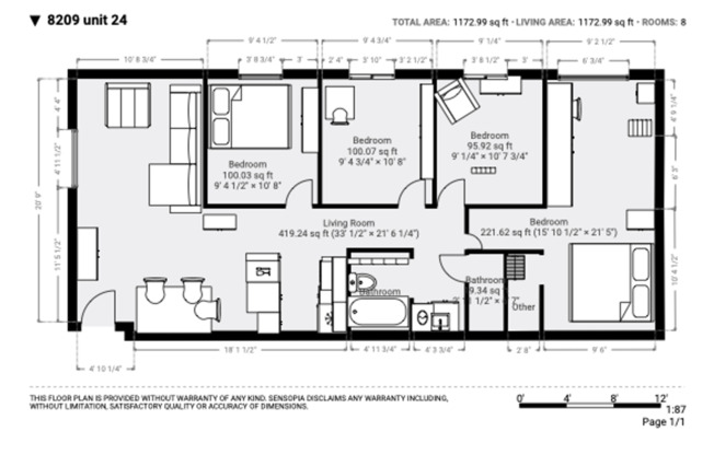 4 beds, 1.5 baths, 1,173 sqft, $2,199, Unit 8209 Unit 24