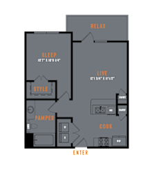 1 bed, 1 bath, 637 sqft, $1,308
