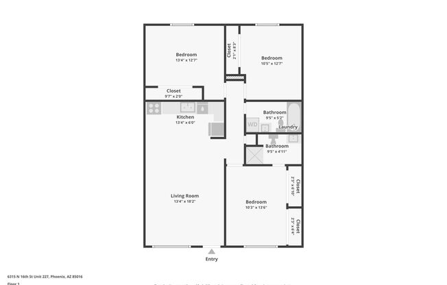 3 beds, 2 baths, 1,026 sqft, $1,849, Unit 227