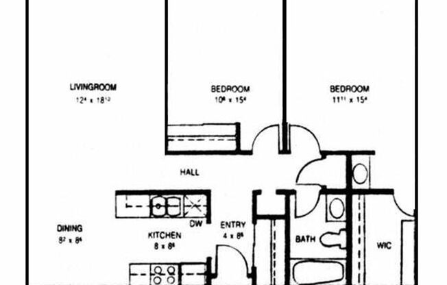 2 beds, 1 bath, 954 sqft, $935, Unit 4103