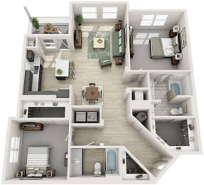 2 beds, 2 baths, 1,252 sqft, $1,899