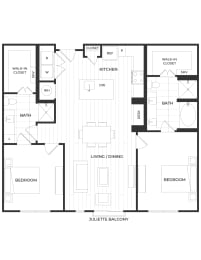 2 beds, 2 baths, 1,230 sqft, $2,425