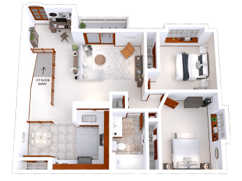 2 beds, 1 bath, 1,051 sqft, $1,649