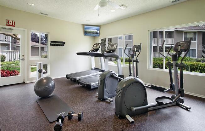 Fitness Center Access, at Patterson Place Apartments, Towbes, Santa Barbara California