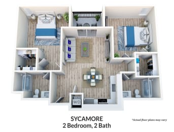 a floor plan of a room with a bedroom and a bathroom