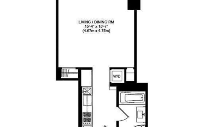 Studio, 1 bath, 452 sqft, $3,750, Unit 22H