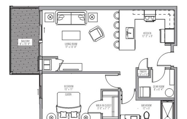 1 bed, 1 bath, 797 sqft, $1,655, Unit 312