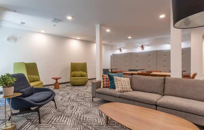 Lounge area at Link Apartments® Linden, Chapel Hill, North Carolina