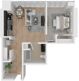 1 bed, 1 bath, 591 sqft, $1,655