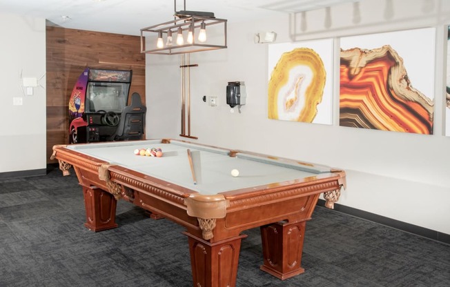 game room with billiards