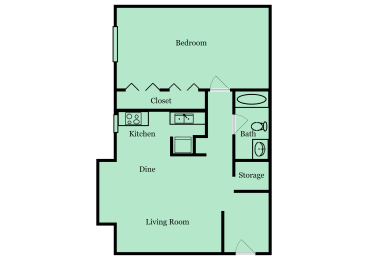 1 bed, 1 bath, 783 sqft, $1,124