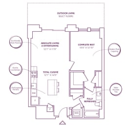 1 bed, 1 bath, 692 sqft, $2,861