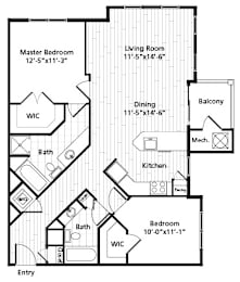 2 beds, 2 baths, 1,100 sqft, $2,597