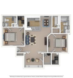 2 beds, 2 baths, 1,188 sqft, $1,580