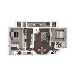 2 beds, 2 baths, 1,209 sqft, $1,499