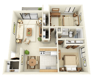 2 beds, 1 bath, 900 sqft, $1,205