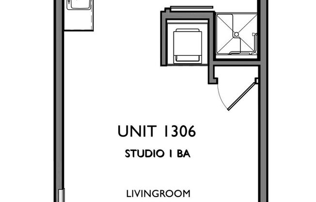 Studio, 1 bath, 340 sqft, $1,095, Unit 1306*