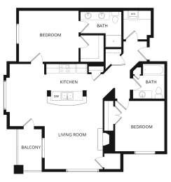 2 beds, 2 baths, 1,228 sqft, $1,950