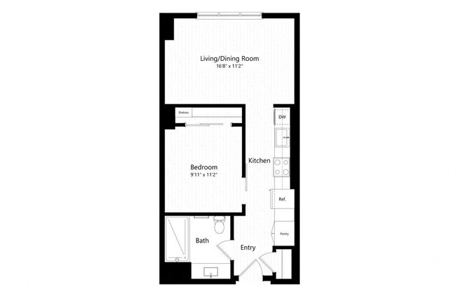 1 bed, 1 bath, 606 sqft, $2,675