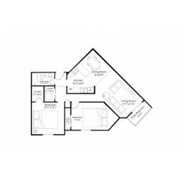 2 beds, 1 bath, 1,030 sqft, $1,260