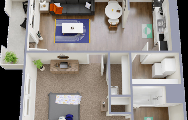 1 bed, 1 bath, 613 sqft, $1,313