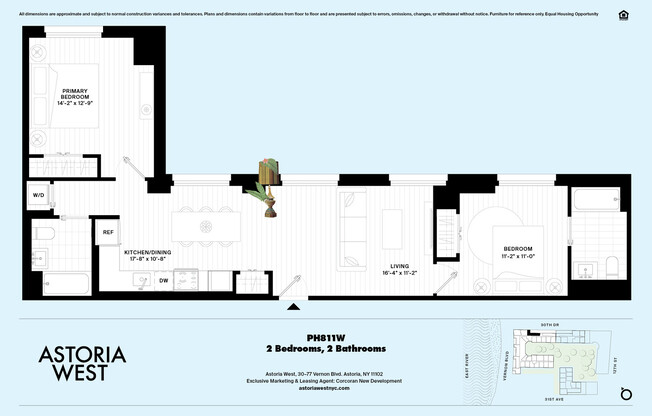 2 beds, 2 baths, $5,653, Unit PH811W