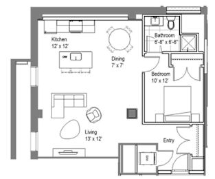 1 bed, 1 bath, 798 sqft, $1,199