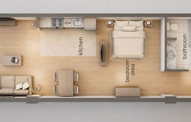 1 bed, 1 bath, 1,100 sqft, $2,600, Unit 506