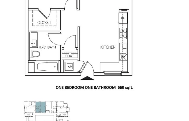 1 bed, 1 bath, 669 sqft, $3,175, Unit 10534 - 307