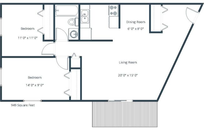 2 beds, 1 bath, 925 sqft, $1,500, Unit 2510-0325