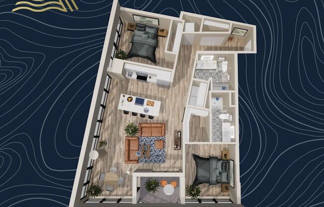 2 beds, 2 baths, 1,294 sqft, $3,675, Unit #510