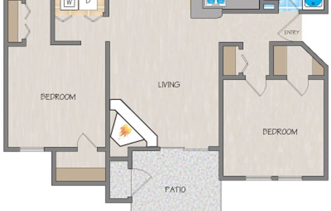 2 beds, 2 baths, 1,000 sqft, $1,260, Unit 2047