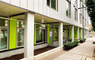 boxcar first floor units exterior color accents