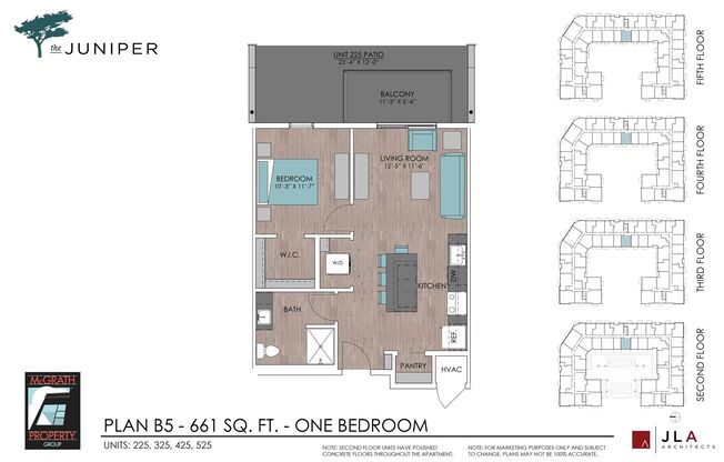 1 bed, 1 bath, 661 sqft, $1,695, Unit 325