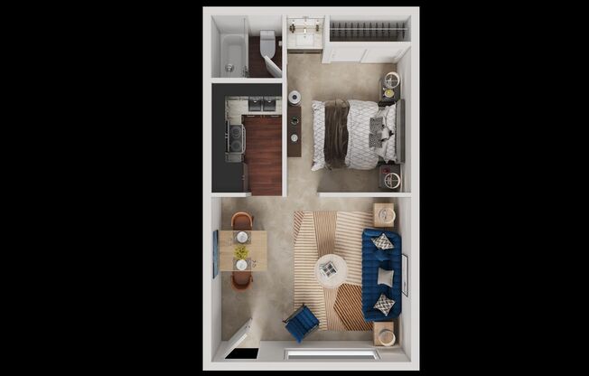 1 bed, 1 bath, 432 sqft, $850, Unit 36