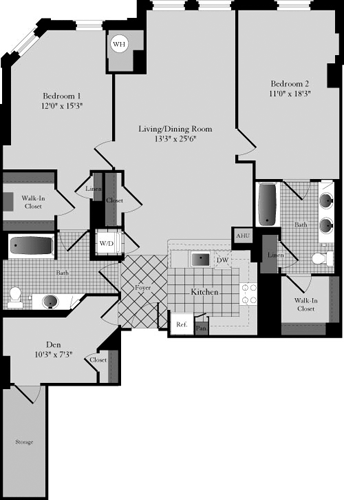 2 beds, 2 baths, 1,400 sqft, $5,140, Unit 608