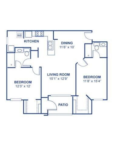 2 beds, 2 baths, 1,128 sqft, $1,581