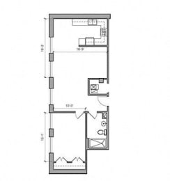 1 bed, 1 bath, 772 sqft, $1,352