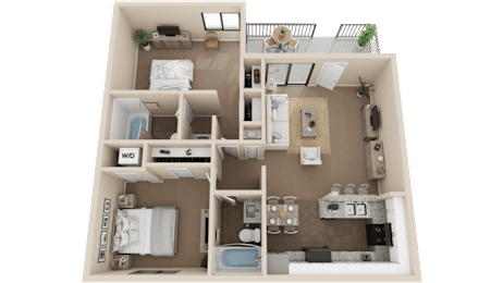 2 beds, 2 baths, 898 sqft, $2,399