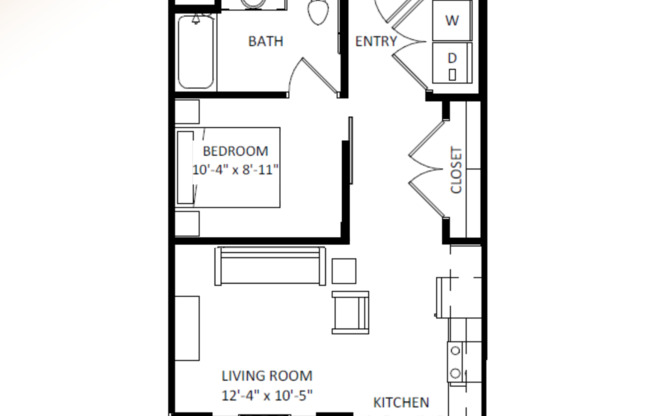 Studio, 1 bath, 612 sqft, $1,605, Unit 5604-107