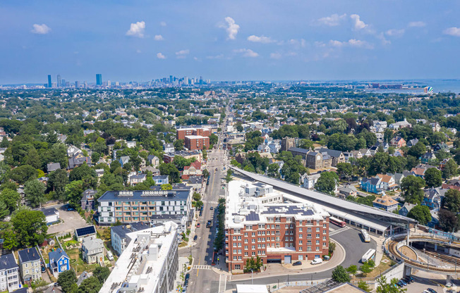 Aerial view of the city of Boston from 1943 Dot Ave