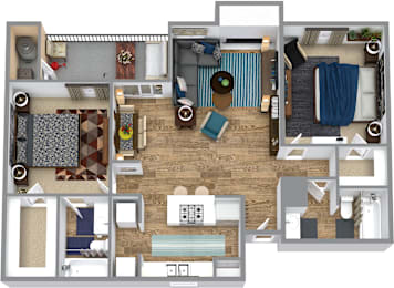 2 beds, 2 baths, 972 sqft, $1,799