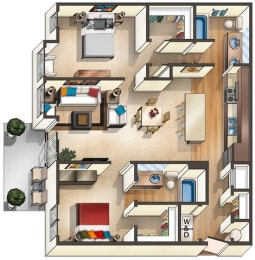 2 beds, 2 baths, 1,134 sqft, $2,531