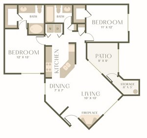 2 beds, 2 baths, 1,050 sqft, $1,805