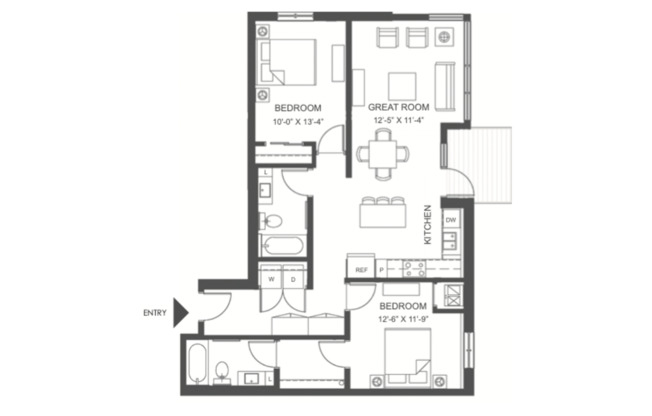 2 beds, 2 baths, 1,027 sqft, $2,295, Unit 408