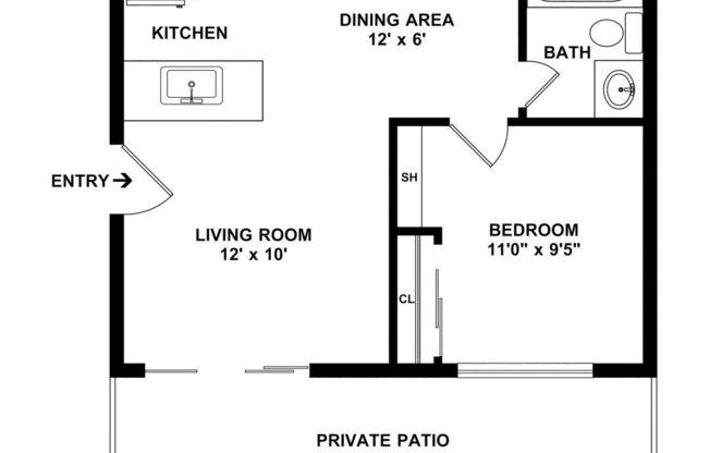 1 bed, 1 bath, 500 sqft, $1,986