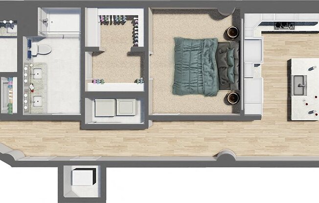 1 bed, 1.5 baths, 1,180 sqft, $2,073