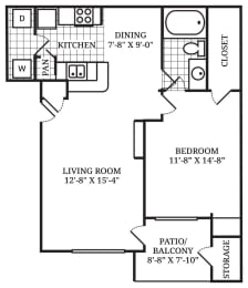 1 bed, 1 bath, 787 sqft, $1,227