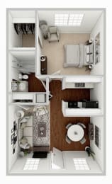 1 bed, 1 bath, 700 sqft, $774