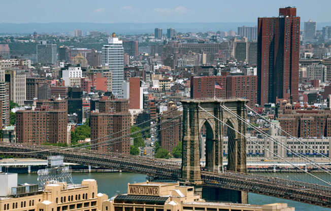View of Brooklyn Bridge and Manhattan